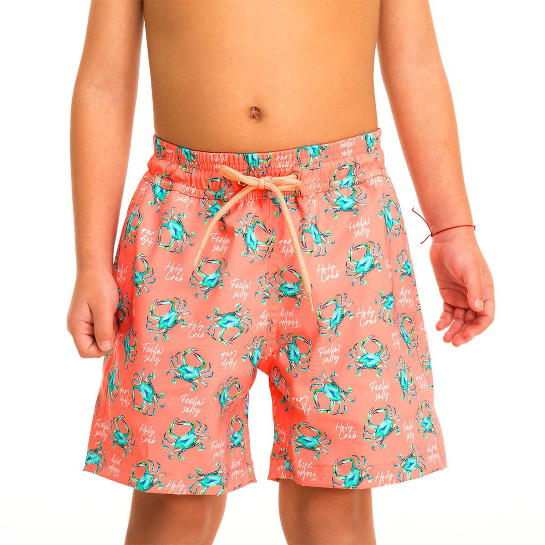 Orange Crabs Boy's Swim Shorts