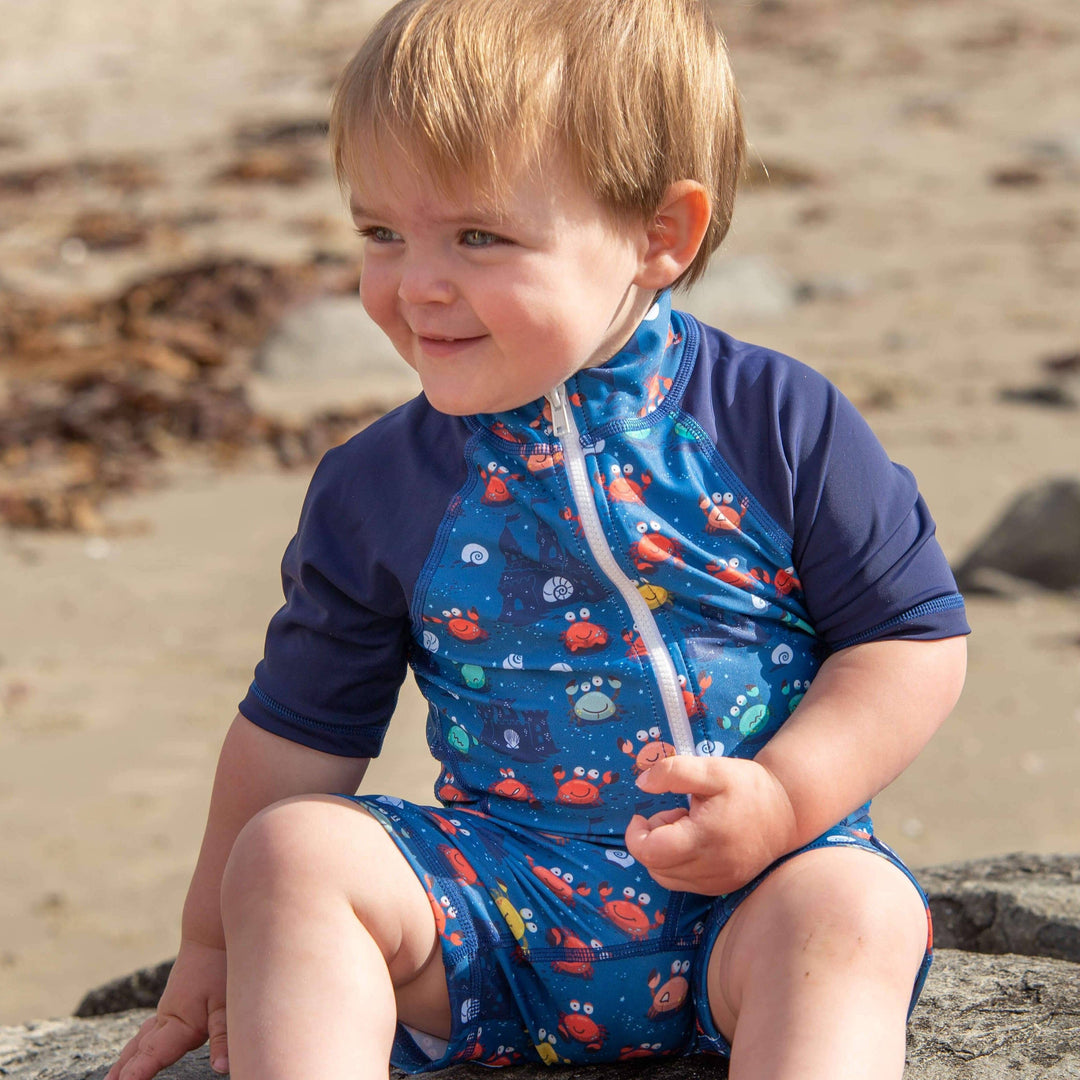NEW! All-In-One Snap Sunsuit | Comic Crabs