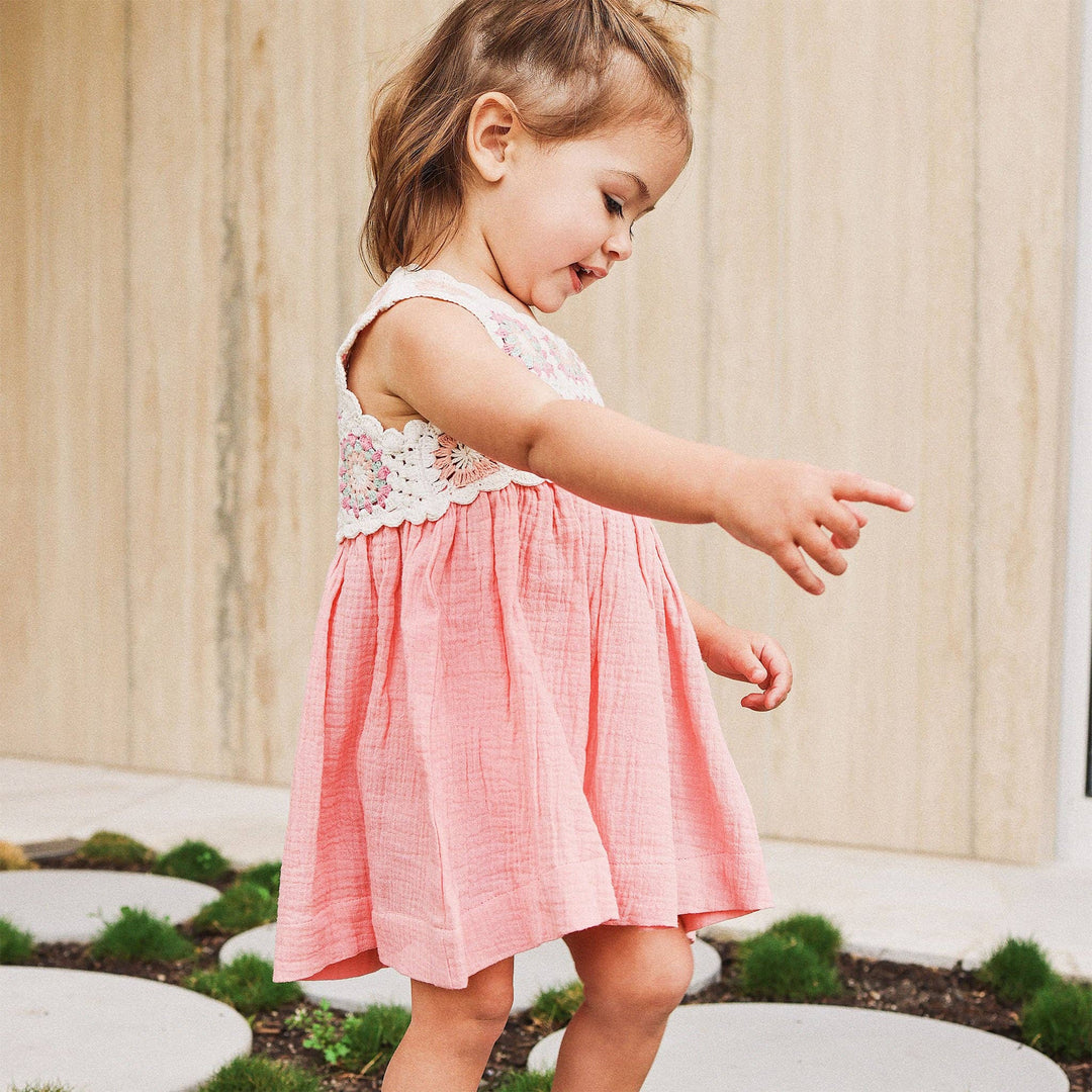 Crochet Woven Dress - Strawberry