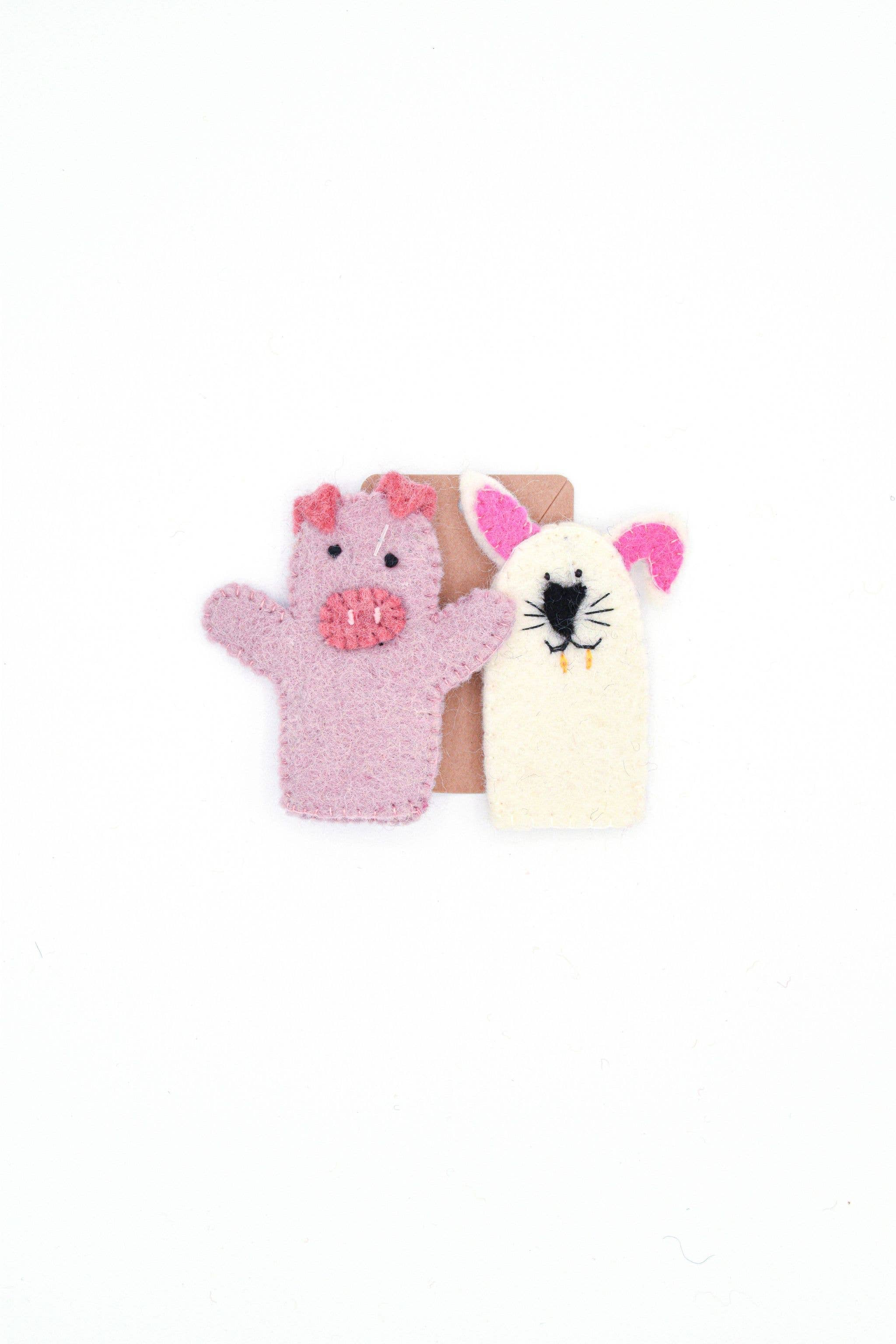 Finger Puppet - Rabbit and Pig Set – Noosa BedBodyBaby