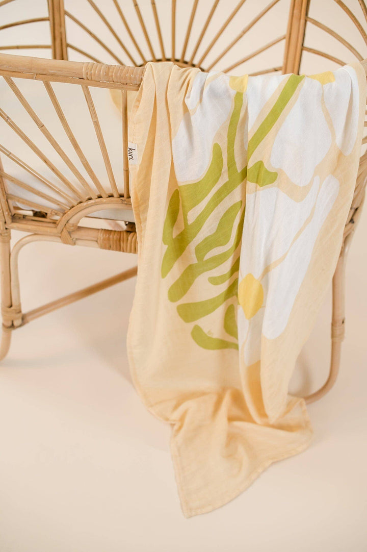 Organic Muslin Swaddle - Fleur Warm Oat (Limited Edition)