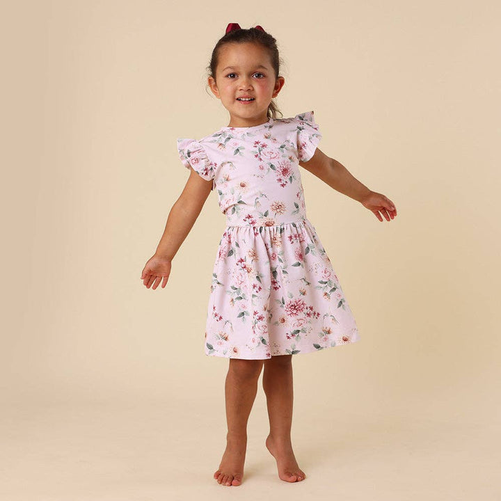 Birds & Blooms Short Sleeve Organic Dress