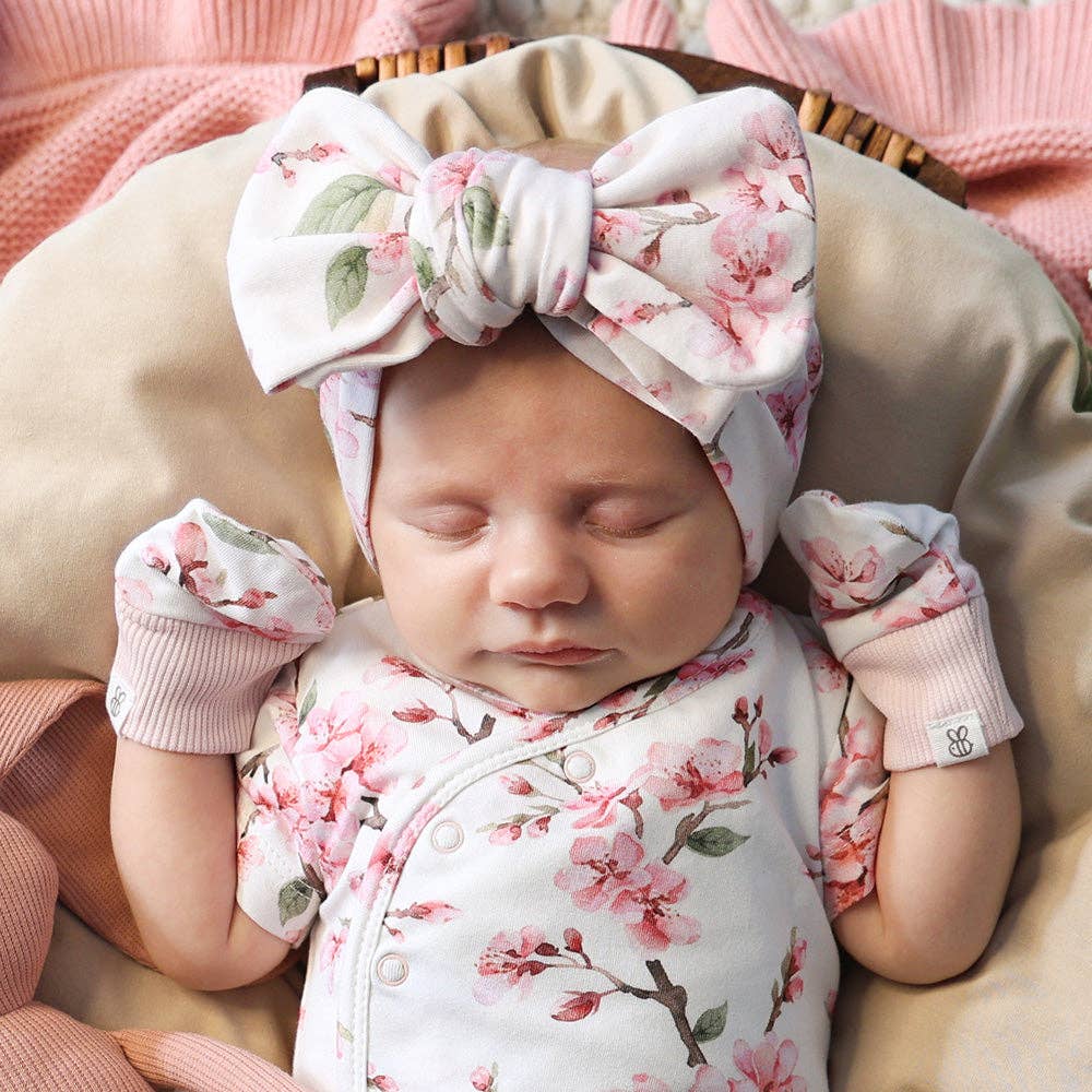 Cherry Blossom Organic Cotton Mittens
