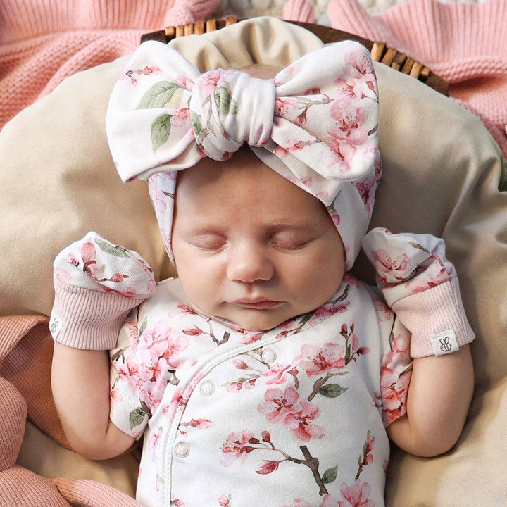 Cherry Blossom Organic Cotton Mittens