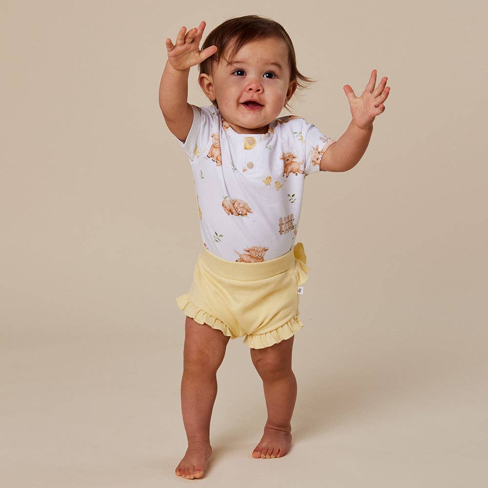 Highland Cows Short Sleeve Organic Bodysuit