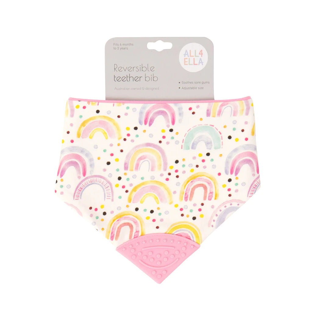 Reversible teether bandana bib