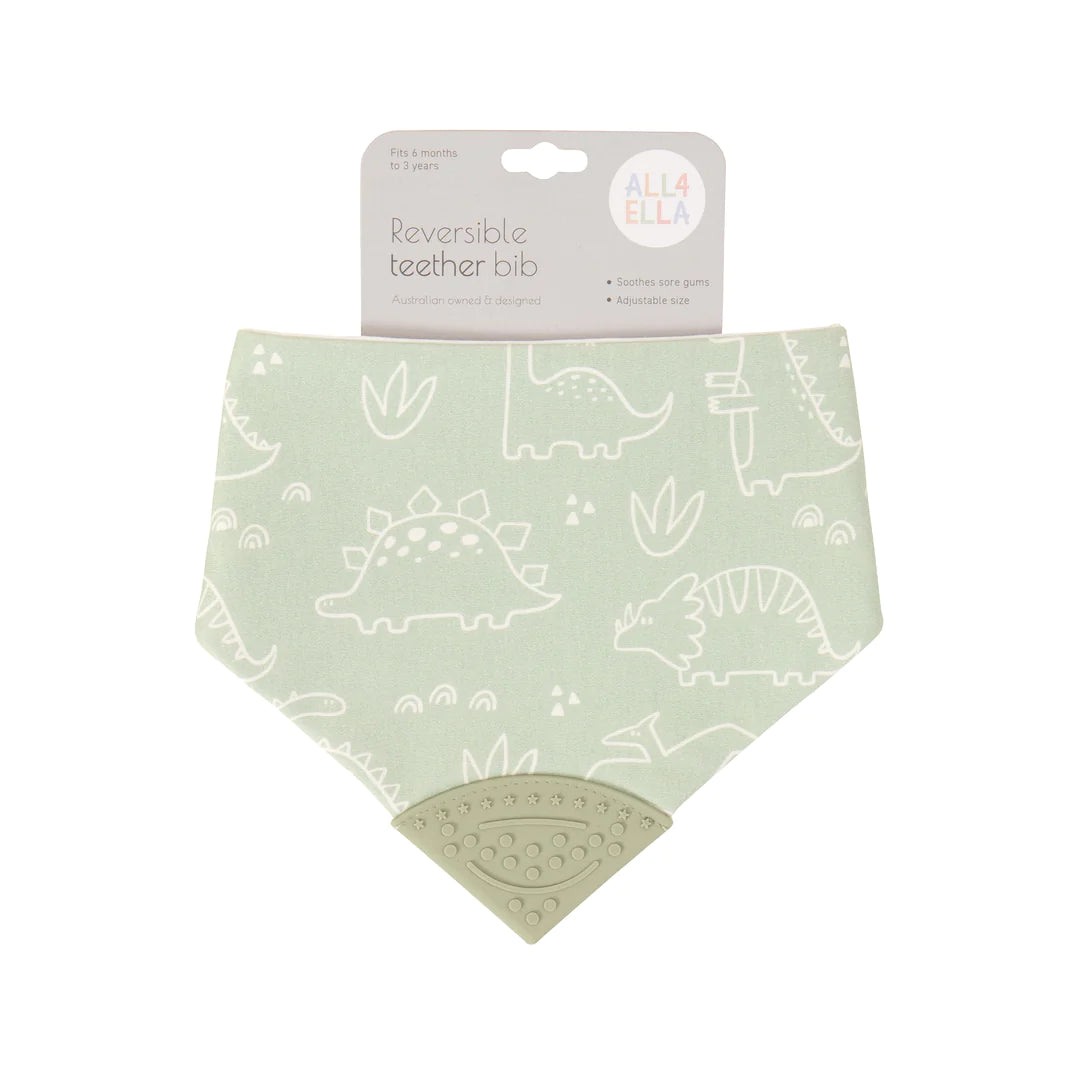 Reversible teether bandana bib