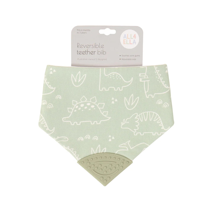 Reversible teether bandana bib