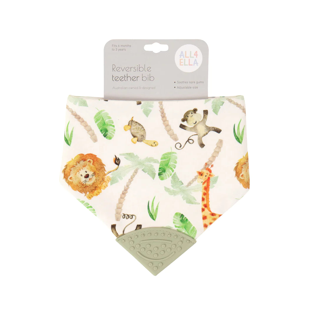 Reversible teether bandana bib