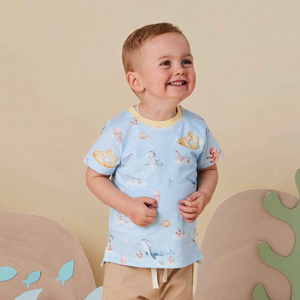 Blue Little Subs Organic Short Sleeve T-Shirt