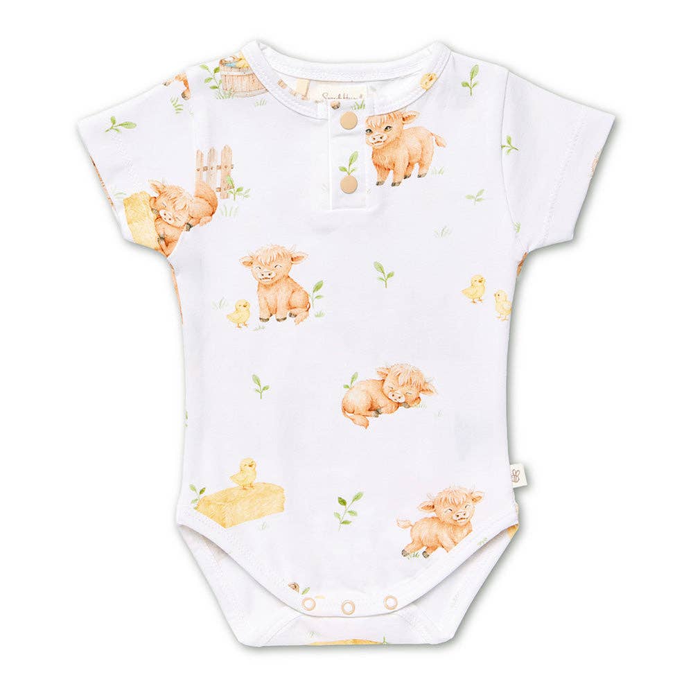 Highland Cows Short Sleeve Organic Bodysuit