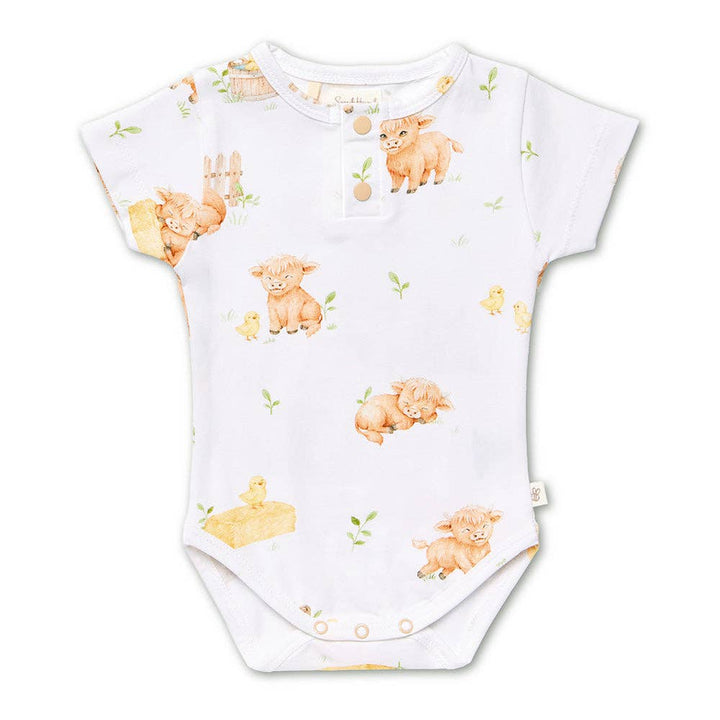 Highland Cows Short Sleeve Organic Bodysuit