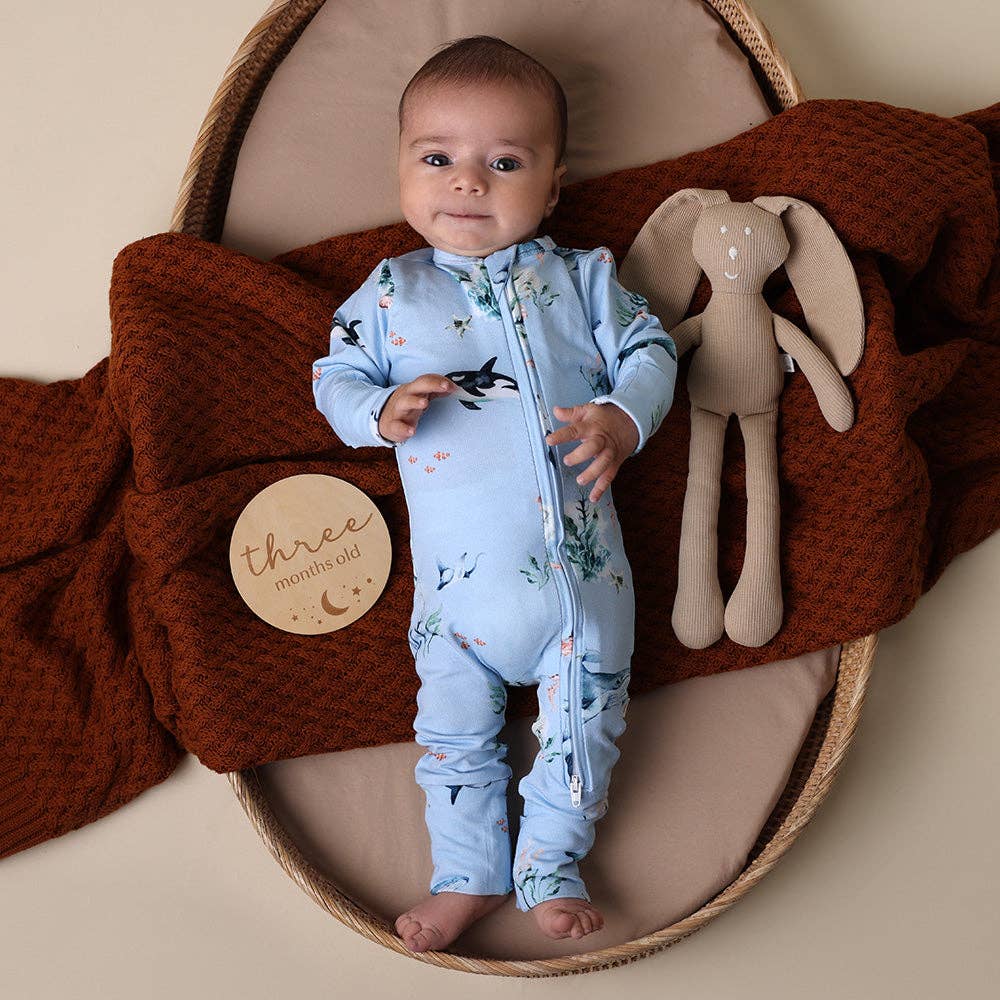 Blue Ocean Onesie Organic Snugglesuit Convertible Romper