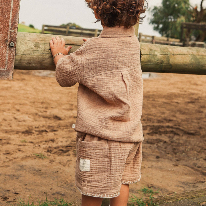 Baby & Toddler Woven Short - Mocha colour