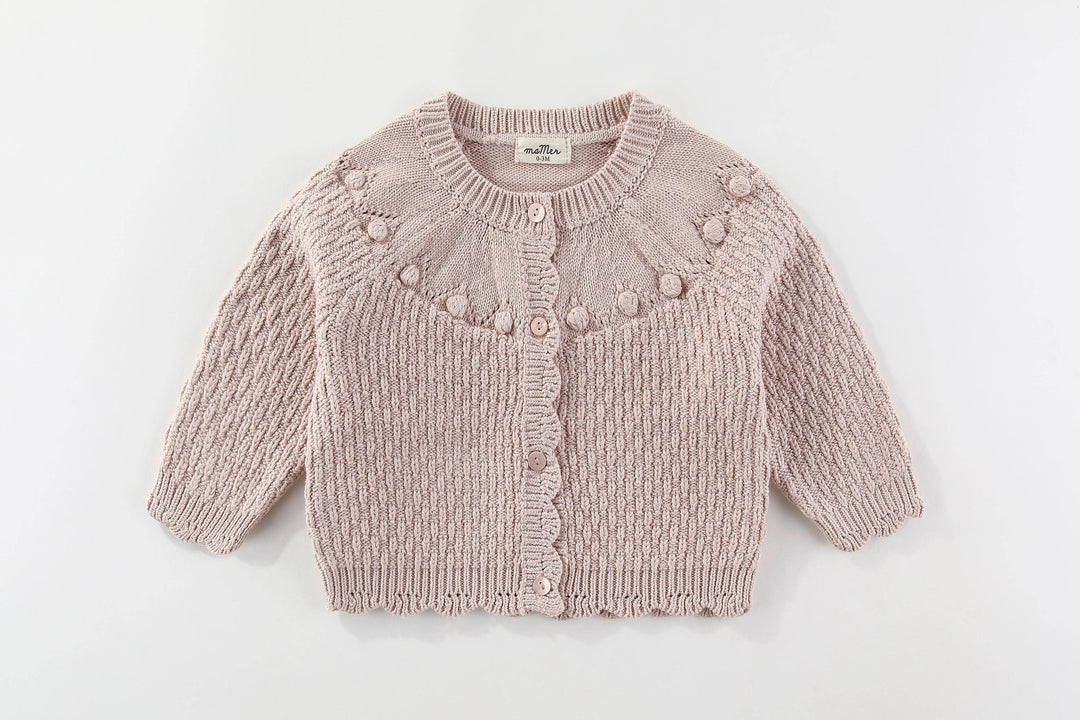 Ella Cardigan 100% cotton: 0-3M, 3-6M, 6-12M, 1-2Y, 2-3Y, 3-4Y, 4-5Y