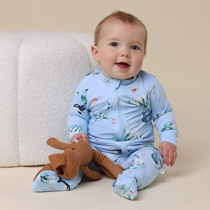 Blue Ocean Onesie Organic Snugglesuit Convertible Romper