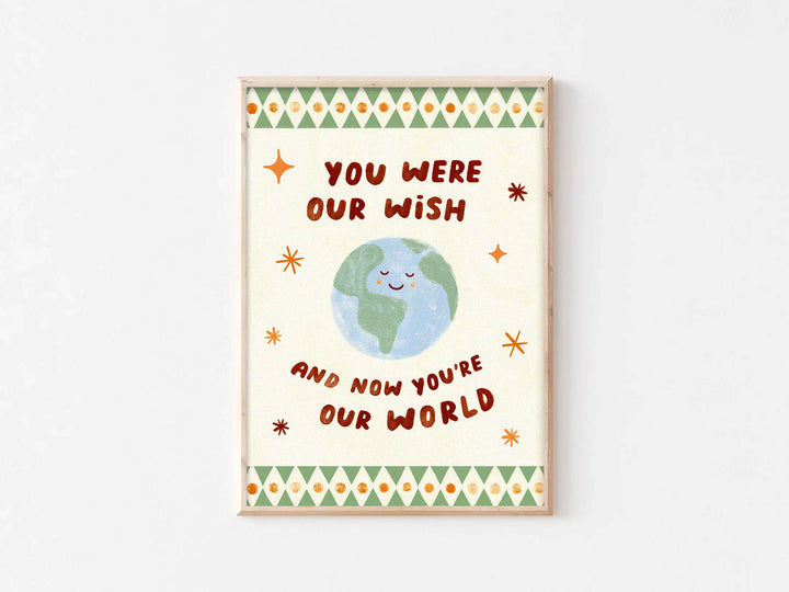 You Were Our Wish Print - Nursery Modern Wall Art Baby 
