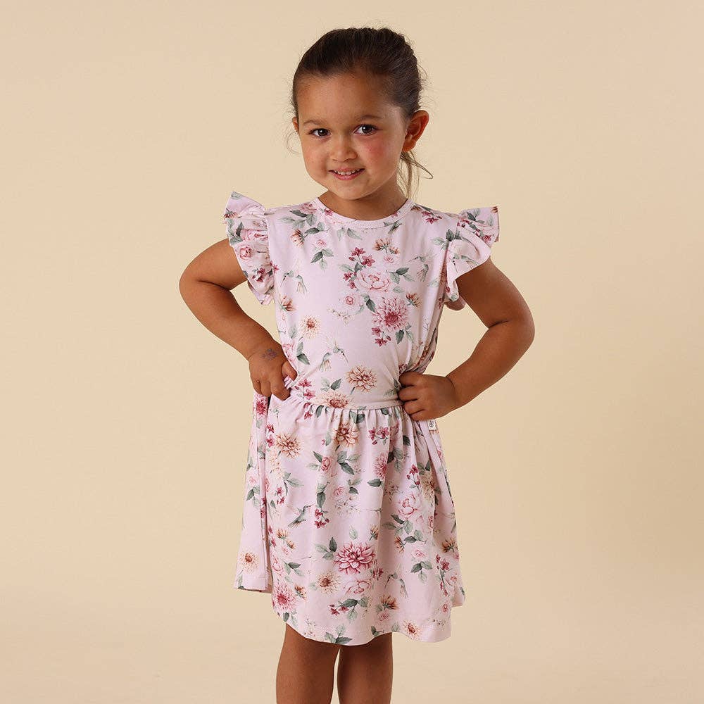 Birds & Blooms Short Sleeve Organic Dress