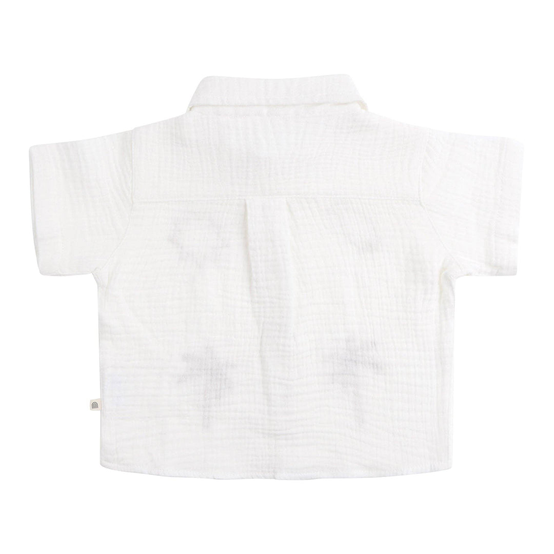 Woven Embroidered Short Sleeve Shirt - Coconut