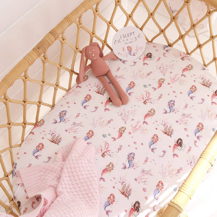 Mermaid Organic Bassinet Sheet / Change Pad Cover