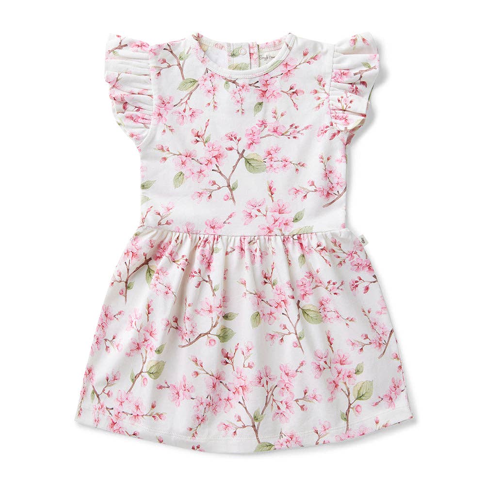 Cherry Blossom Short Sleeve Organic Dress