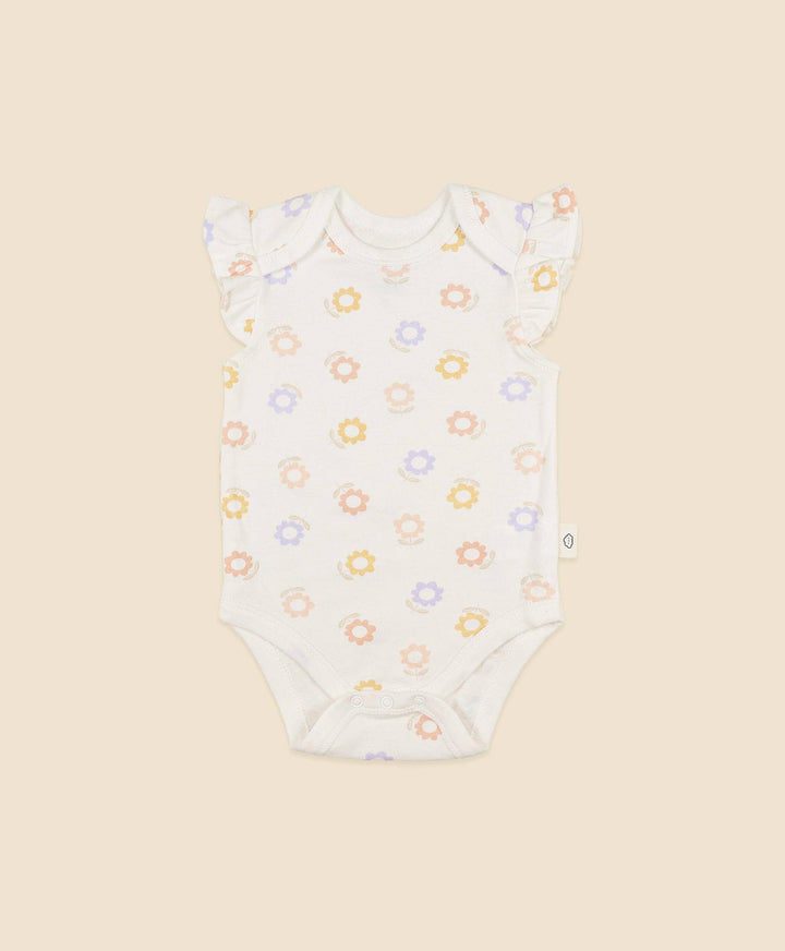 Flutter Sleeve Baby Bodysuit - Floral