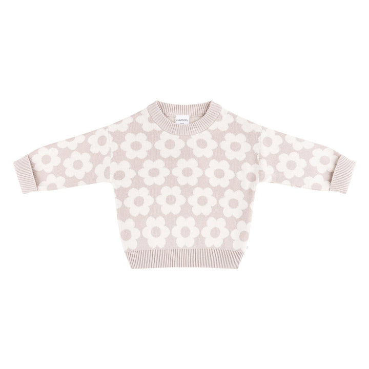 Jacquard Knit Jumper - Neutral Flower