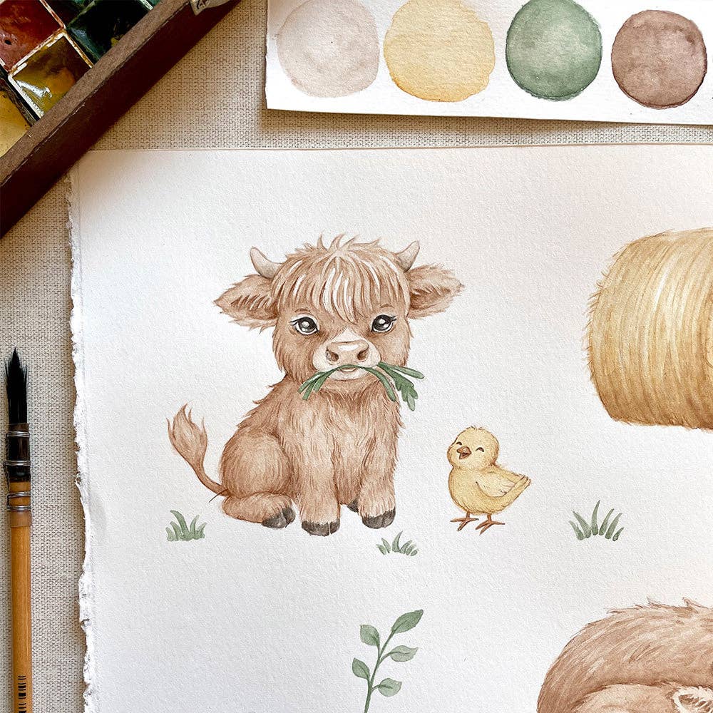 Highland Cows Short Sleeve Organic Bodysuit