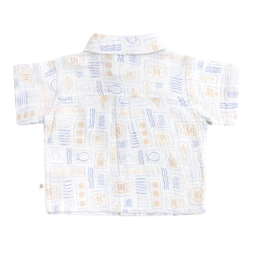Woven Printed Short Sleeve Shirt - Salty Shores