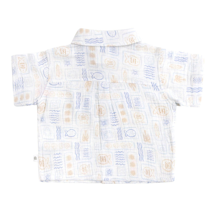 Woven Printed Short Sleeve Shirt - Salty Shores