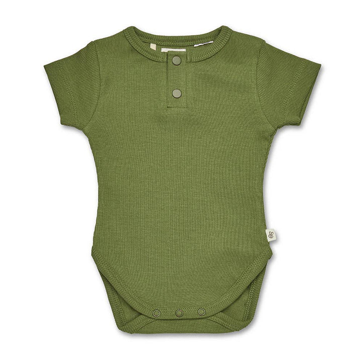 Olive Short Sleeve Organic Bodysuit