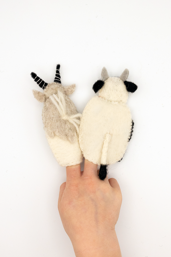 Finger Puppet - Cow and Goat Set (Farm animals) 