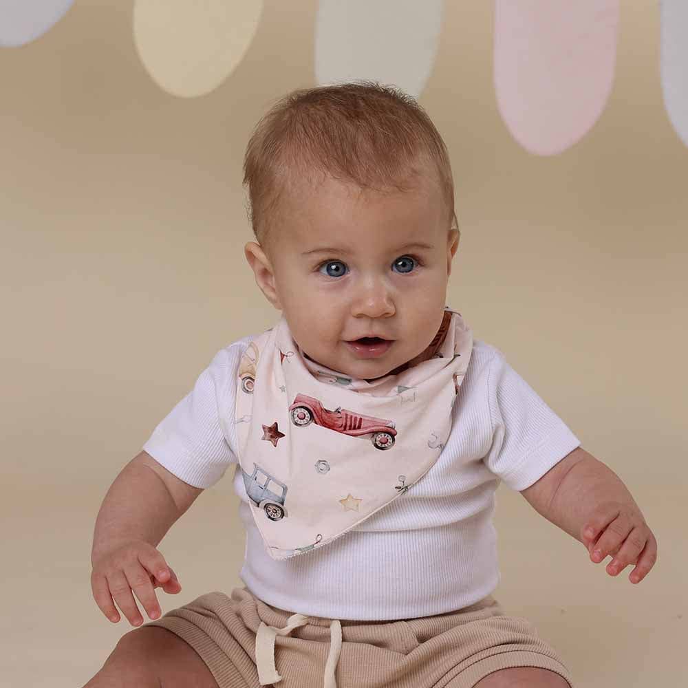 Vintage Cars Organic Dribble Bib