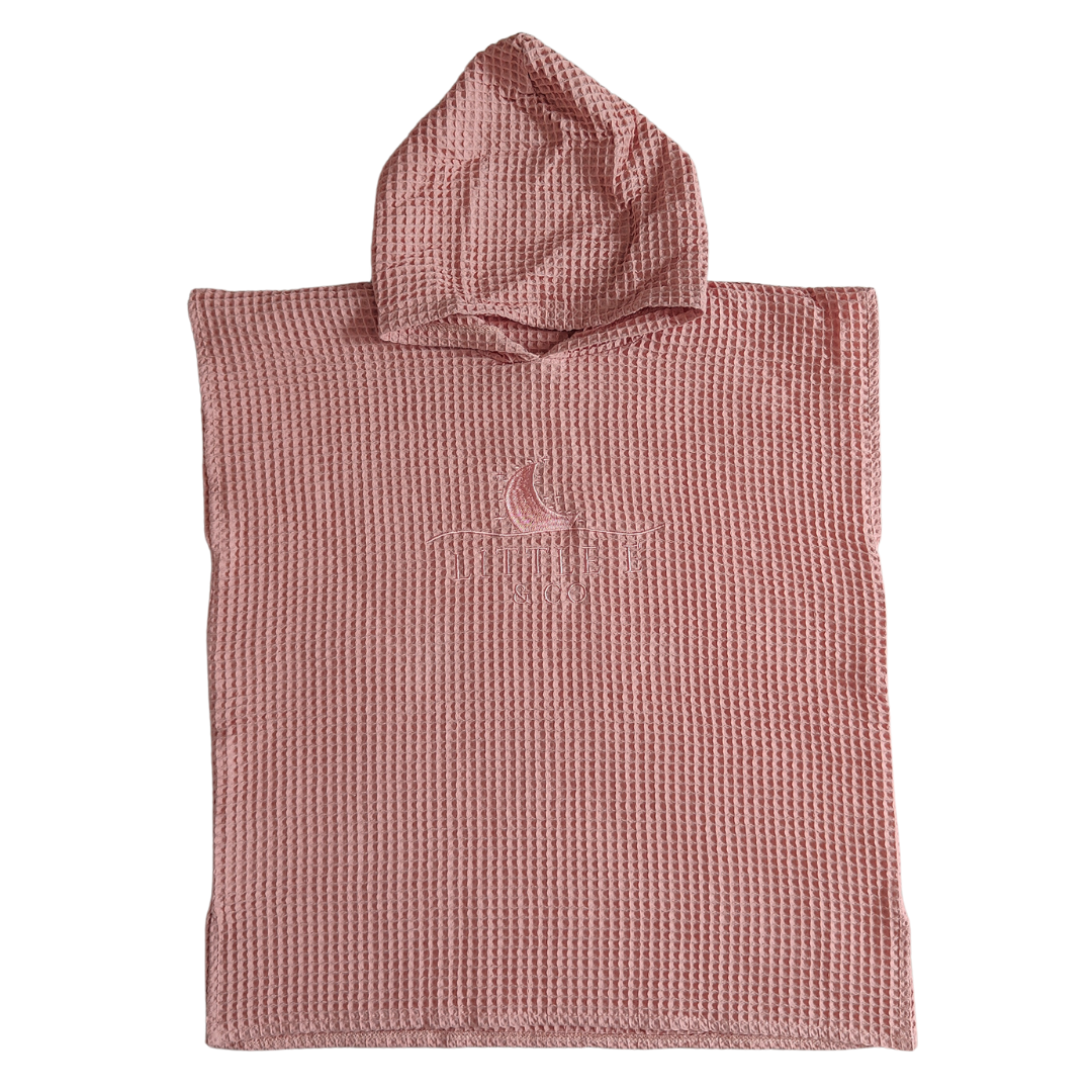 HOODED PONCHO TOWEL ~ SALMON
