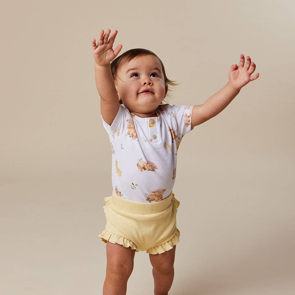 Highland Cows Short Sleeve Organic Bodysuit