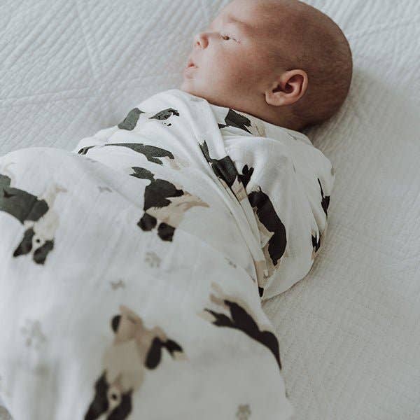 BORDER COLLIE | Bamboo Cotton Muslin Swaddle