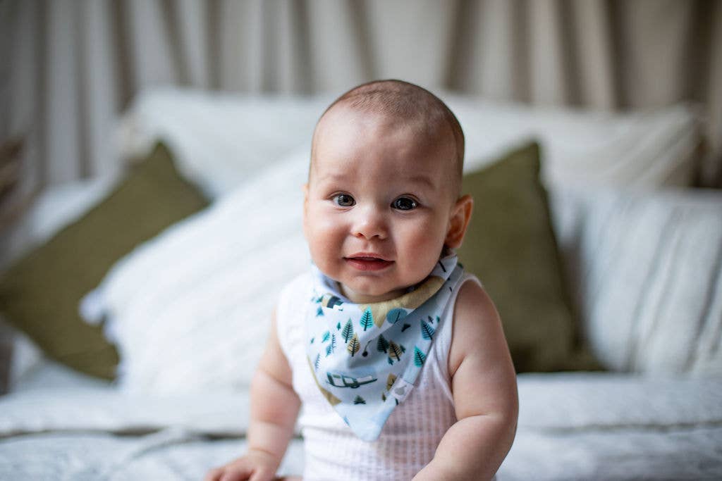 Retro Camping Organic Cotton Bandana Bibs