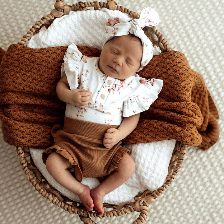 Butterfly Short Sleeve Organic Bodysuit with Frill