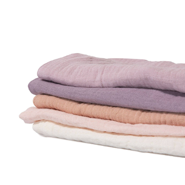 Organic Muslin Baby Wash Cloths - Lavender Blush 5 Pack