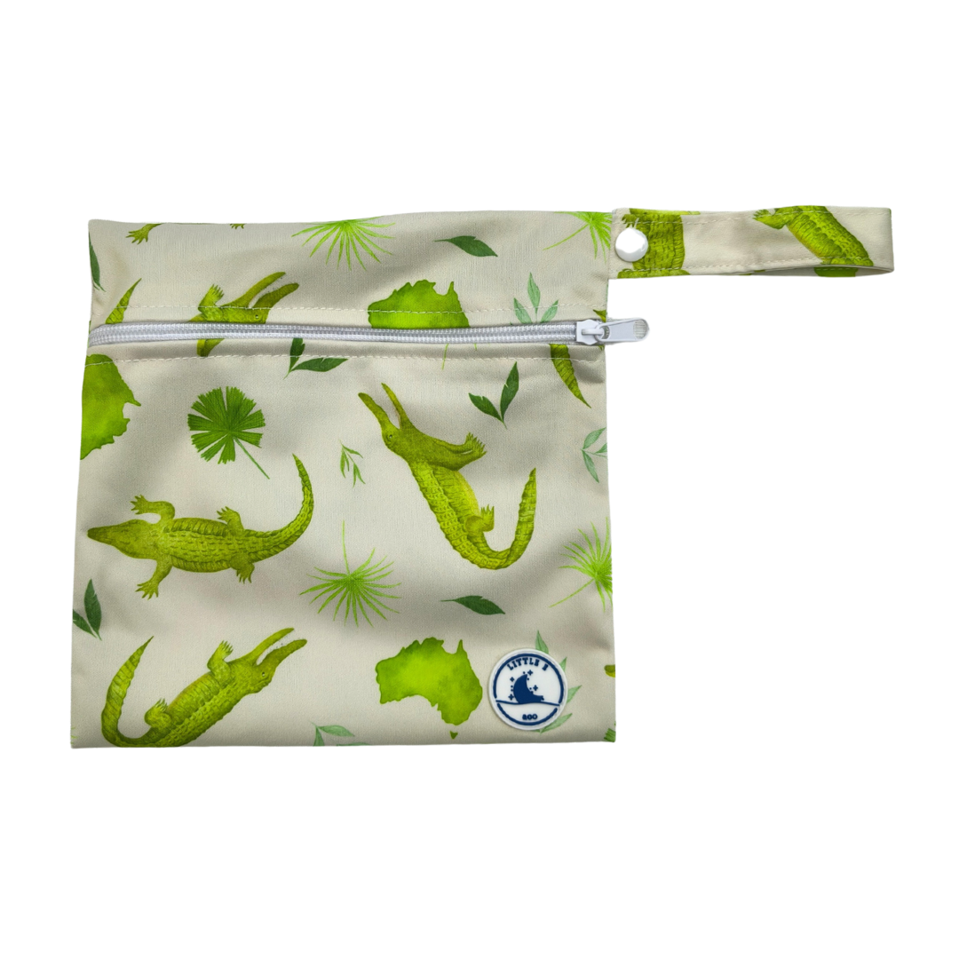 REUSABLE MINI WET BAG ~ CROCODILES