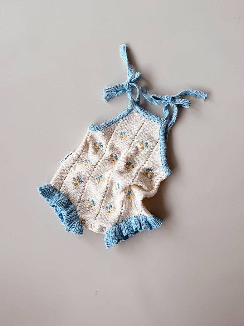 Bloom Pointelle Tie Romper | Pansy