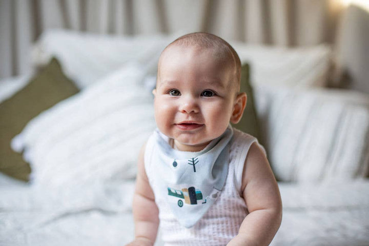 Retro Camping Organic Cotton Bandana Bibs