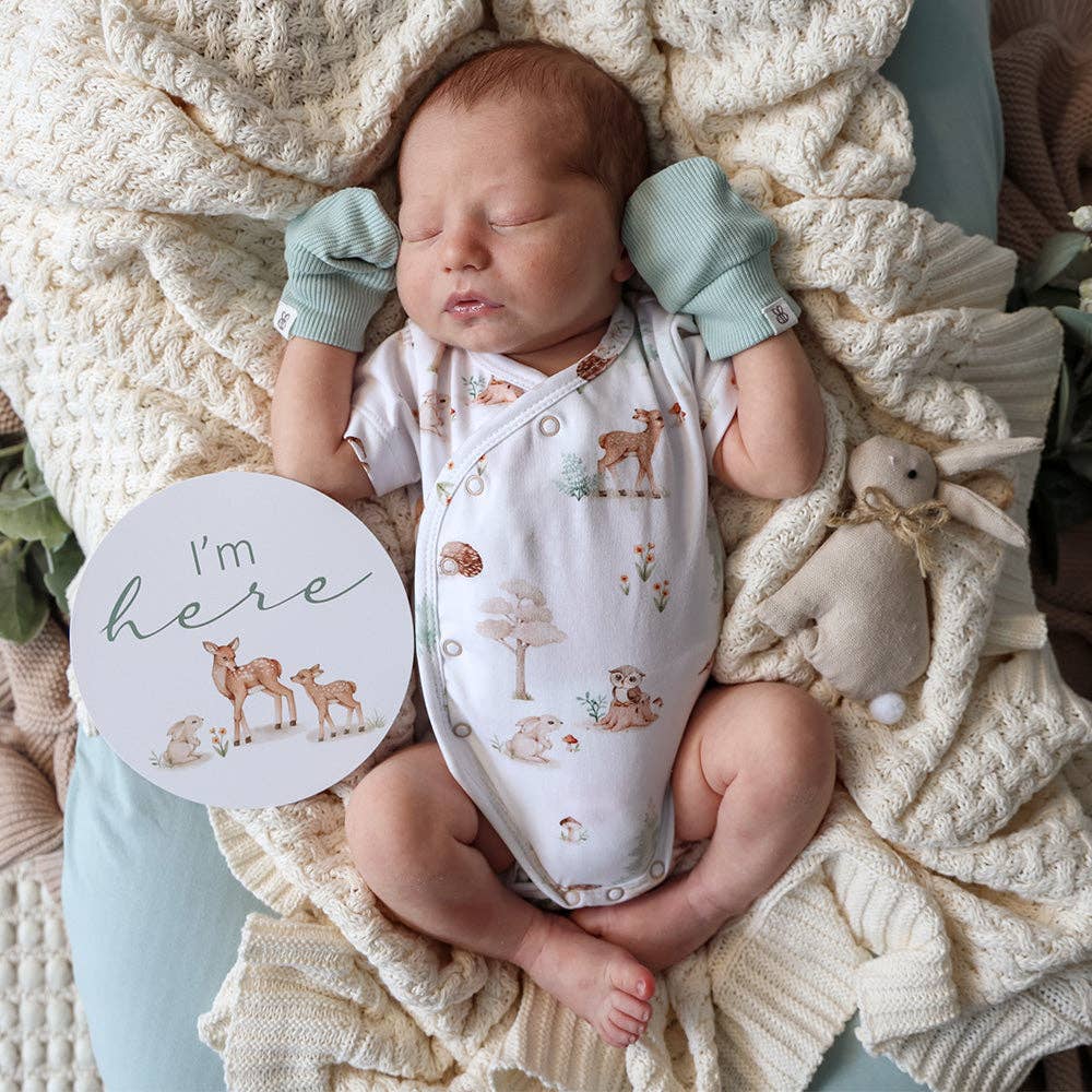 Sage Organic Cotton Rib Mittens