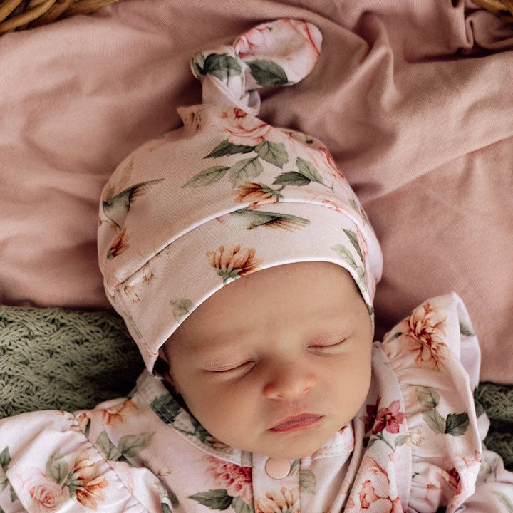 Birds & Blooms Organic Knotted Beanie