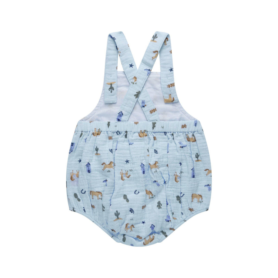 Woven Romper - Country Blue