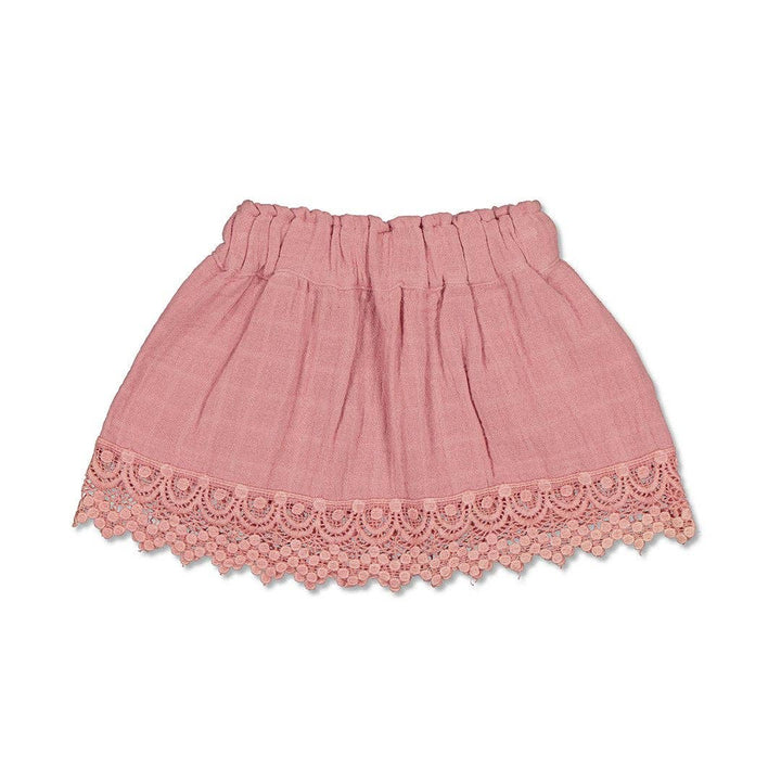 Evie Skirt - Rose Tan with Lace