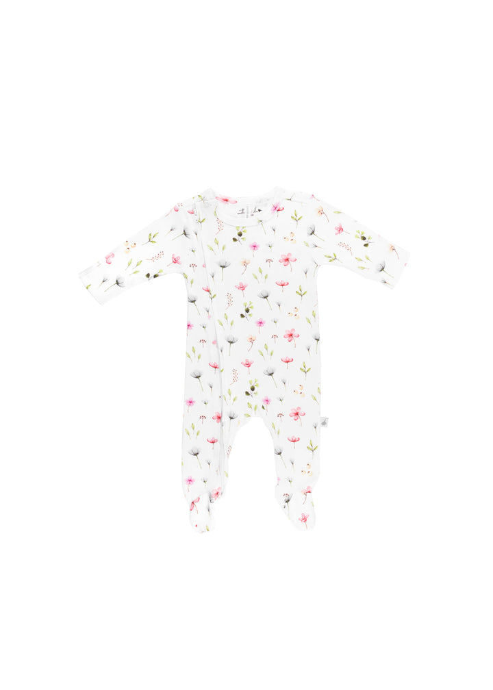 Fleur Zip Onesie with Feet