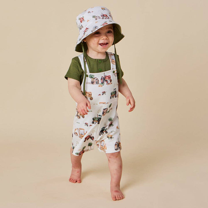 Diggers & Tractors Organic Snuggle Overall Shorts