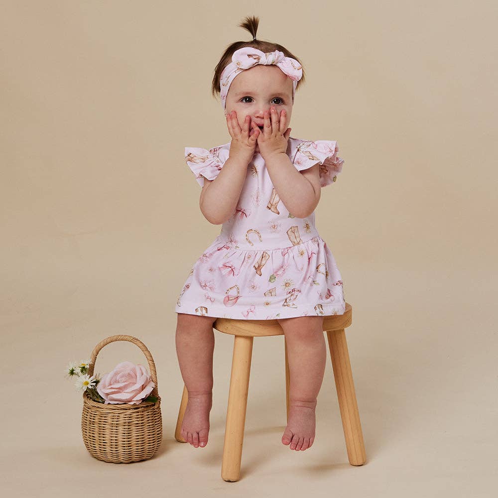 Boots & Bows Short Sleeve Organic Dress
