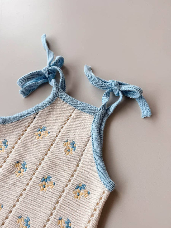 Bloom Pointelle Tie Romper | Pansy